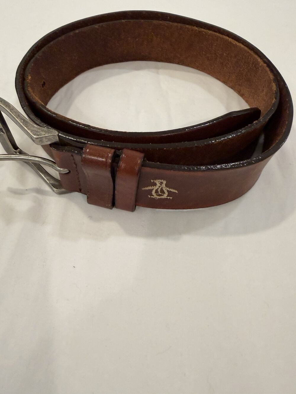 Vintage Penguin Brown Wide Full Grain Cowhide Belt - 38/95